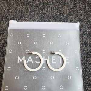 Machete mini hoops in black and ivory